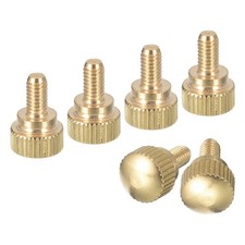 M4x8mm Knurled Thumb Screws, 6pcs Brass Thumb Screws with Shoulder, Brass Tone