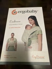 Ergobaby Embrace Baby Carrier Soft Knit Sage Meadows 7-25lbs New Open Box