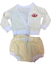 VTG 50s Baby Boy Outfit Set All American Football Knit Cardigan & Bloomers 6-9mo