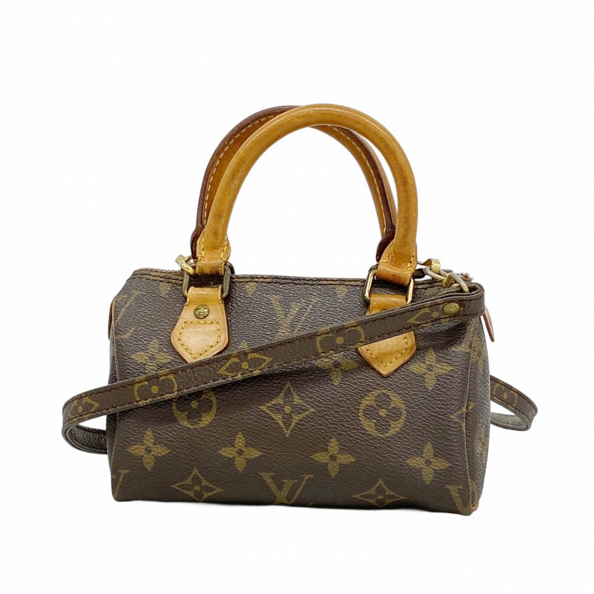 LOUIS VUITTON Monogram Mini Speedy Hand Shoulder Bag Auth Good