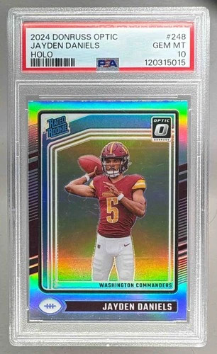 120315015 Jayden Daniels 2024 Panini Donruss Optic #248 Holo Rated Rookie PSA 10