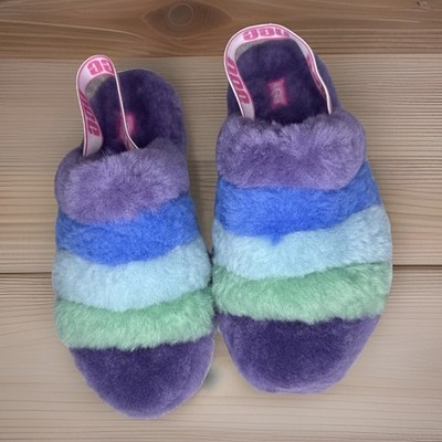 UGG Fluff Yeah Purple Slide Sheepskin Slipper Sandal, Women US 10/ EUR 41 ~ NEW
