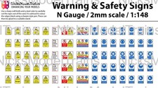 N Gauge (1:148 scale) Modern Clothing and Warnings Safety Sign Pack