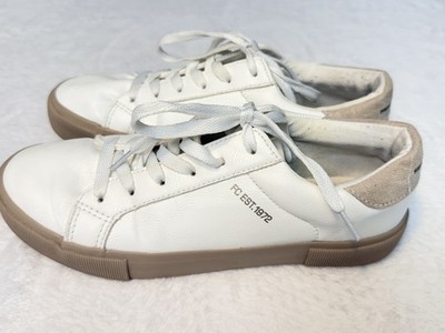 French Connection Womens Becka Lace Up Sneakers Linen White Size 7.5