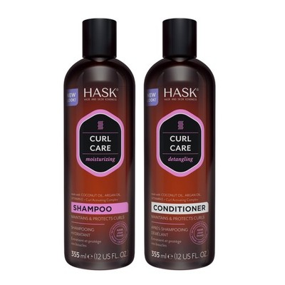 Curl Care Shampoo + Conditioner Set with Coconut and Argan Oil | For Curly Ha...