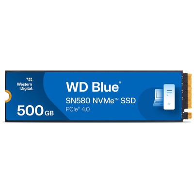 WD Blue SN580 500GB, M.2 2280, NVMe SSD, PCIe Gen4 NVMe, up to 4,150 MB/s read s