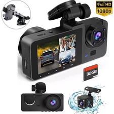 4K Dual Lens Car DVR Camera Dash Cam Front Rear Inside Video Recorder G-Sensor