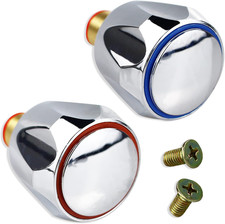 Replacement Chrome Tap Top Covers for Bathroom & Kitchen - Hot & Cold Set