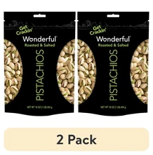 (2 pack) Wonderful Pistachios, In-Shell Roasted & Salted Nuts, 16 Ounce Bag