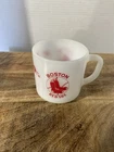 Vtg Boston Red Sox Babe Ruth Federal Milk Glass Coffee Mug