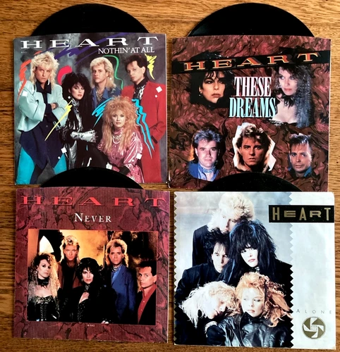 Heart Ann Nancy Wilson lot US 45s vinyl record singles Picture Sleeve Never +3