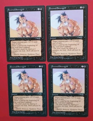 Magic the Gathering MTG Alliances FEVERED STRENGTH (Foaming)  X 4 LP/EX C 1996 !