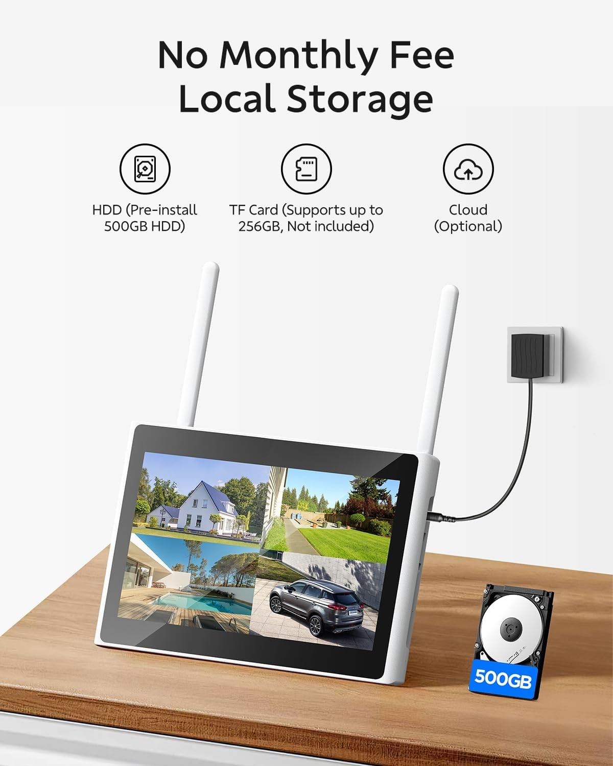 Wireless Home Security Camera System WiFi Outdoor 4MP IP Cameras Two-way audio