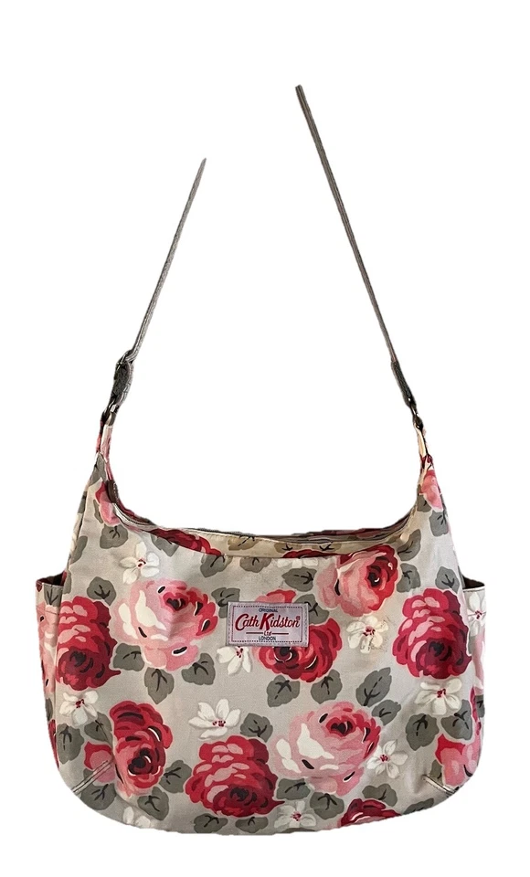 De colección CATH KIDSTON London Oilcloth Beige con Rosas/Floral, Cartera Bolso Bandolera Usado en Excelente Condición! Foto 2 de 4