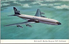 Vintage BOAC Aviation Advertising Postcard "Rolls-Royce 707 Jetliner" / Unused