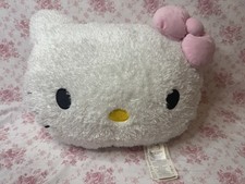 Hello Kitty Plush Pillow Cushion White Pink Bow Sanrio 2007 13x18  