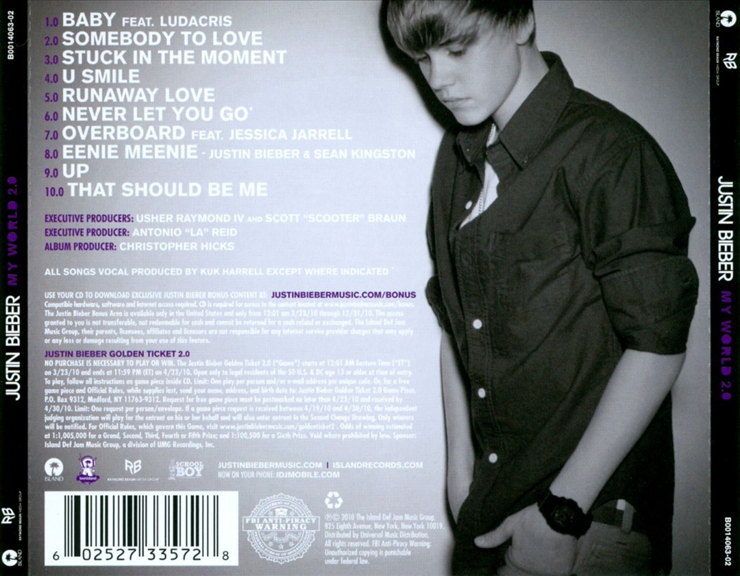 My World 2.0 by Justin Bieber (CD, 2010) for sale online | eBay