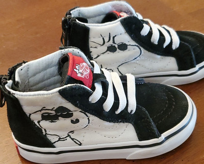 VANS Off The Wall Snoopy Peanuts HighTop Unisex Toddler 5.5 Sneakers BlackWhite 