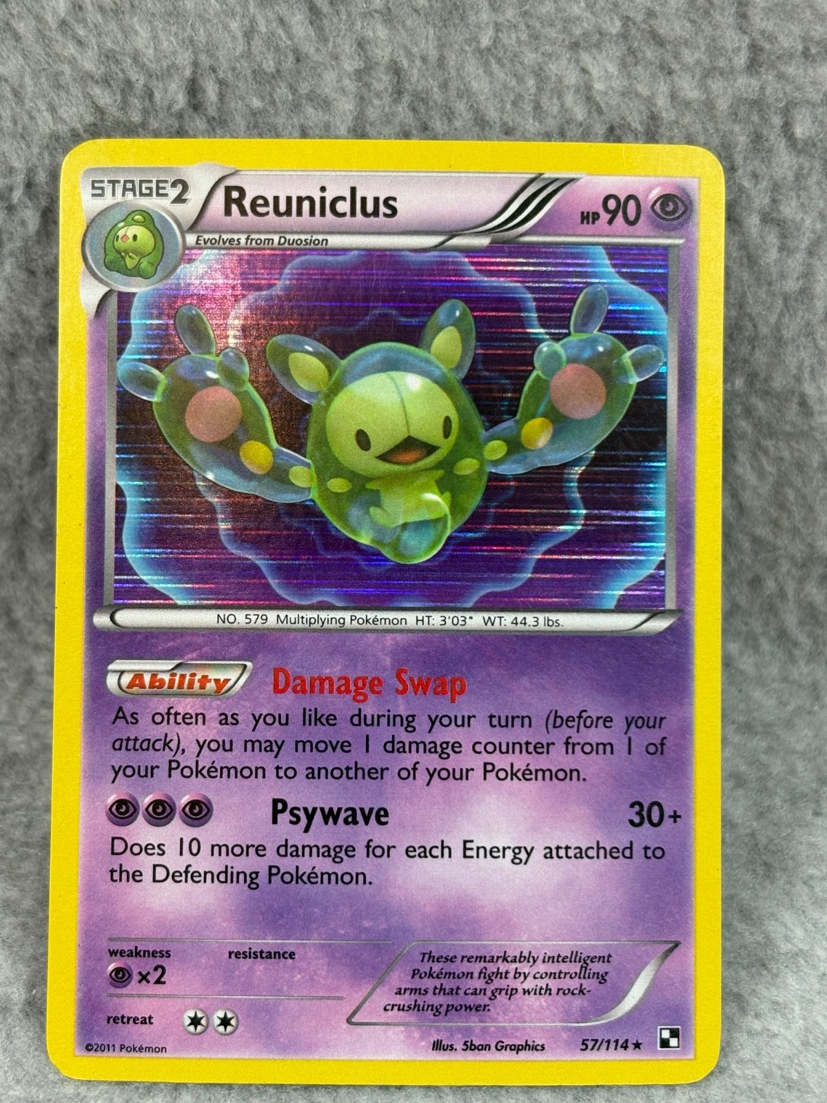 Pokemon REUNICLUS 100/94 Rare Holo Card TCG Black & White