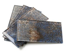 Glass Subway Tile 3x6 Inch Antique Blue Tiles for Kitchen Backsplash Bathroom...