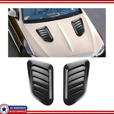 Carbon Fiber Black Hood Vent Trim Universal Side Air Intake Scoop Cover Car Tr Carbon Fiber Black Hood Vent Trim Universal Side Air Intake Scoop Cover Car Tr
