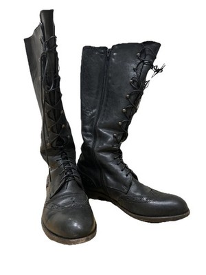 Moma Damen Stiefel Leder Gr. 39 schwarz