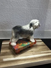 English Sheep Dog Ceramic Figurine Ornament Collectable by Coopercraft 