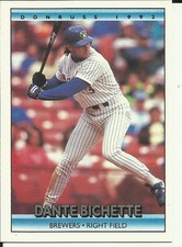 1992 DONRUSS Baseball Card #347 Dante Bichette BREWERS
