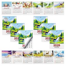 6 Pcs 2026 Mini Stick on Calendar Small Monthly Peel and Adhesive Green