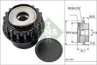 INA Generatorfreilauf FüR Volvo S60 II,S80 II,V60,V70 III,XC60,XC70 II,XC90 I