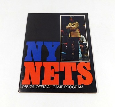 1975-76 San Antonio Spurs at New York Nets ABA Basketball Program Black Cover