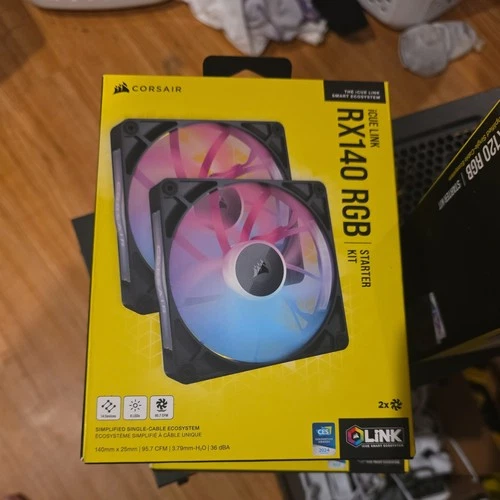 CORSAIR RX RGB Series, iCUE LINK RX140 RGB, 140mm Fan, Dual Pack