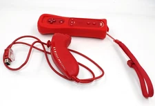 Nintendo Wii Remote Motion Plus Red OEM Genuine Controller Sleeve Strap / chuck