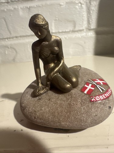 "Estatuilla de sirena mujer Dinamarca Copenhague Europa arte estatua decoración en roca 2,25""" - Imagen 6 de 7
