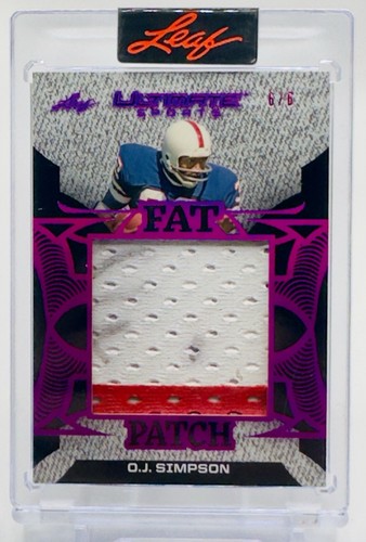 2024 Leaf Ultimate OJ Simpson Game Used 2 Color Ink Jersey Fat Patch 6/6 Bills 