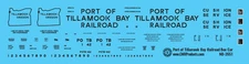 N Scale - Port of Tillamook Bay Railroad Double Door Box Car Decals