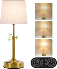 Height Adjustable Rechargeable Table Lamp with Timer, Dimmable Cordless LED Desk