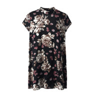 Forever 21 Women's Floral Mini Dress Sz S NWT Choker Neck Pockets Low Back