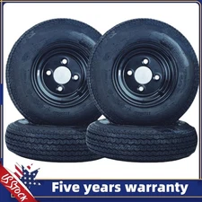 4-Pack Trailer Tires Wheels 8" Rim 4.80-8 480-8 4.80x8 PCD 4 Lug on 4" 6PR