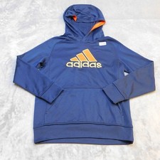 Adidas Hoodie Youth Medium 10/12 Blue Lightweight Casual Sweatshirt Activewear