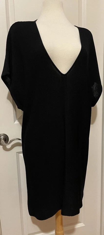Vestido/túnica Misook Mujer Negro Tejido Manga Corta Talla-2X~ESTILOSO- Foto 3 de 4
