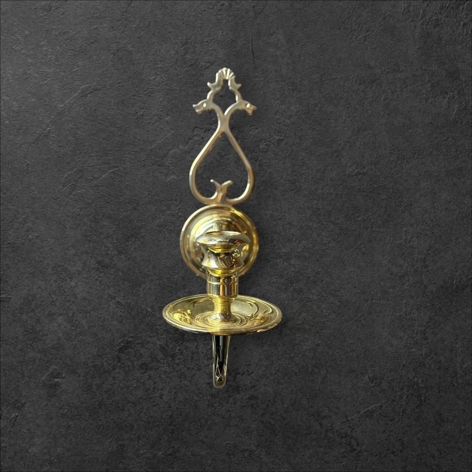 Colonial Williamsburg Style Brass Candle Wall Scones, set of TWO - Image 2 of 4