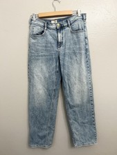 Pilcro Jeans Womens 27 Blue Denim Mid Rise Utility Straight Anthropologie 199