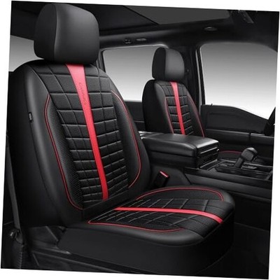 CAR PASS 3D Air Mesh Seat Covers for Car, Two Front Black And Red 2-Seat