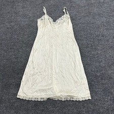 JCPenney Slip Dress Womens Size 30/8 Cream Lace Trim USA Made Vintage Midi