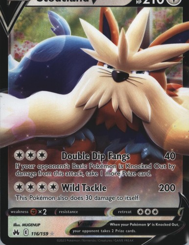 Stoutland V Holo Ultra Rare SWSH: Crown Zenith 116/159 NM