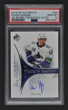 2019-20 SP Authentic ~ QUINN HUGHES RC ~ Retro FUTURE WATCH AUTO #D/399 ~ PSA 10