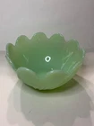 Vintage Fire-King Jadeite LOTUS BLOSSOM Bowl Leaf Pattern Anchor Hocking 1950s