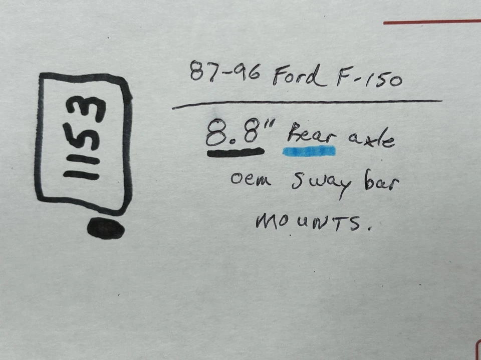 83-96 Ford F-150 Bronco - 8,8 pulgadas eje trasero barra estabilizadora soportes de montaje Foto 2 de 4