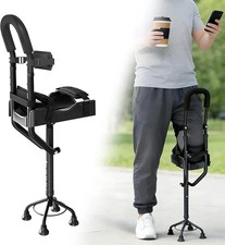Hands Free Knee Crutch 4-Prong Base Aluminum Leg Support for Foot Ankle Recovery